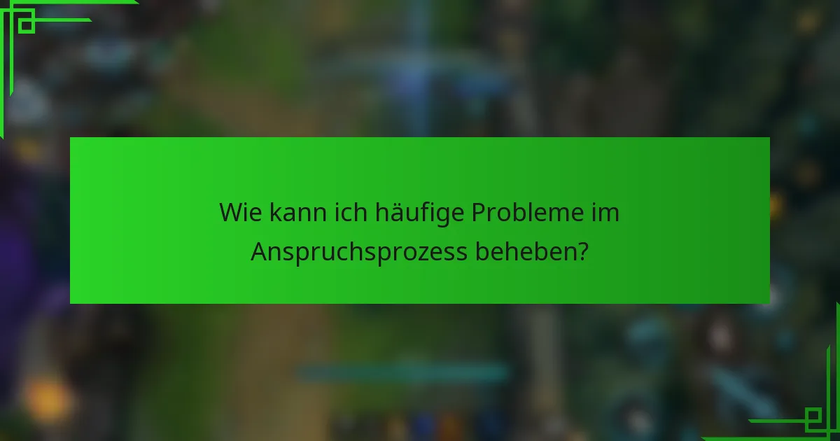 Wie kann ich häufige Probleme im Anspruchsprozess beheben?