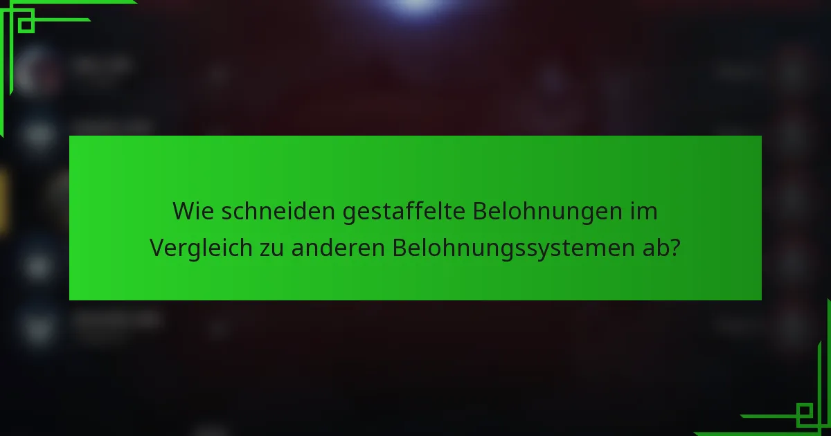 Wie schneiden gestaffelte Belohnungen im Vergleich zu anderen Belohnungssystemen ab?