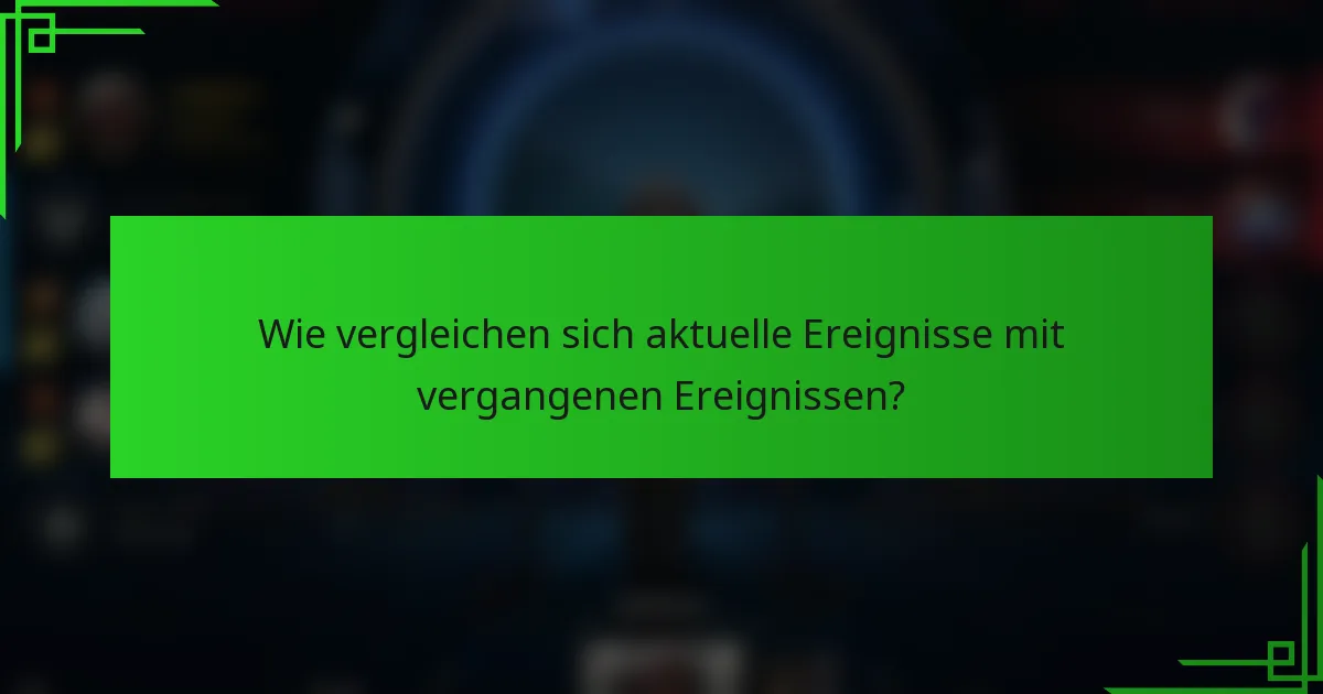 Wie vergleichen sich aktuelle Ereignisse mit vergangenen Ereignissen?